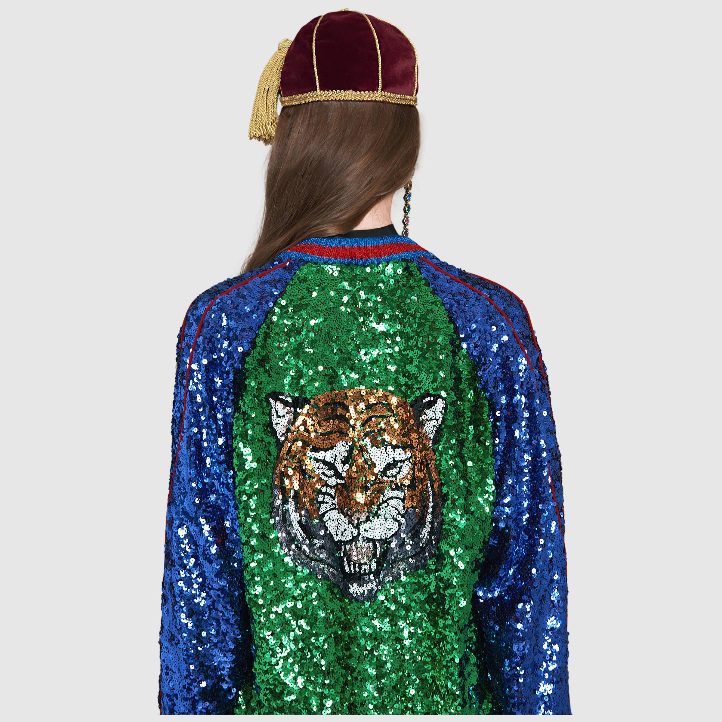 Gucci glitter sales bomber jacket